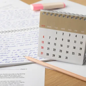 Calendario de visitas y notas manuscritas representando un acuerdo de custodia temporal en Georgia